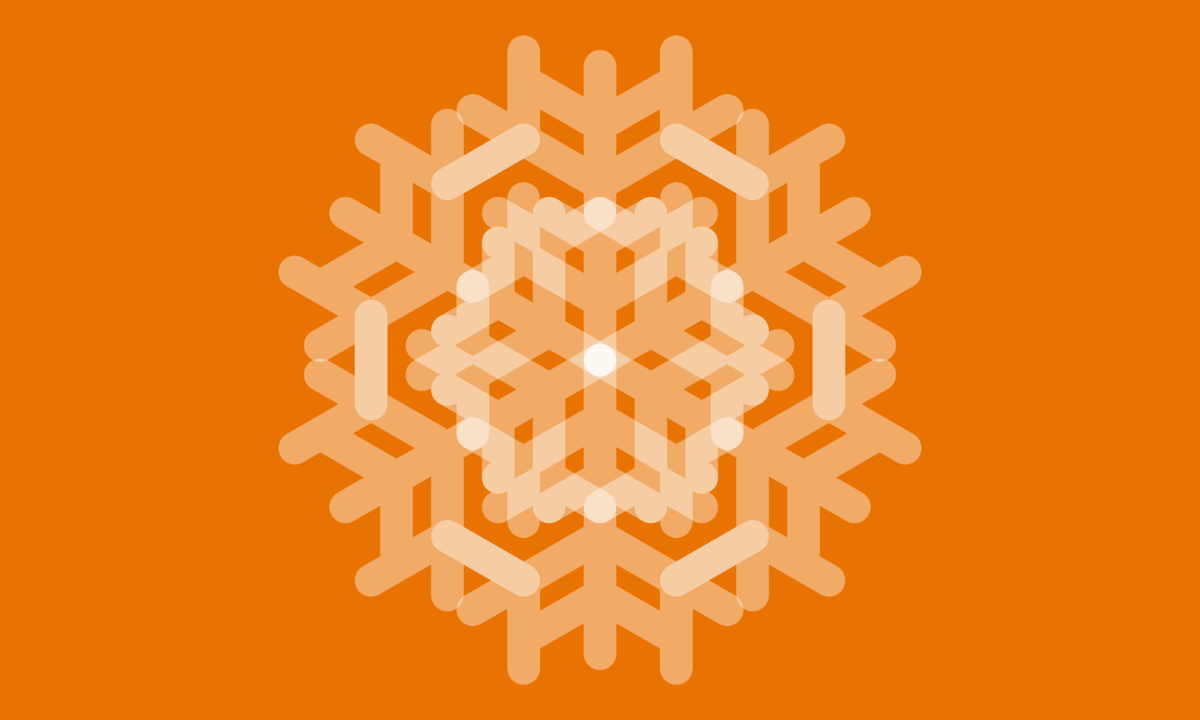 The snowflake from the title page of my bachelor thesis. It is generated using a lindenmayer system fractal, which is a context-free grammar. That somewhat fits the topic, but it’s mostly pretty and I like both snowflakes and fractals.